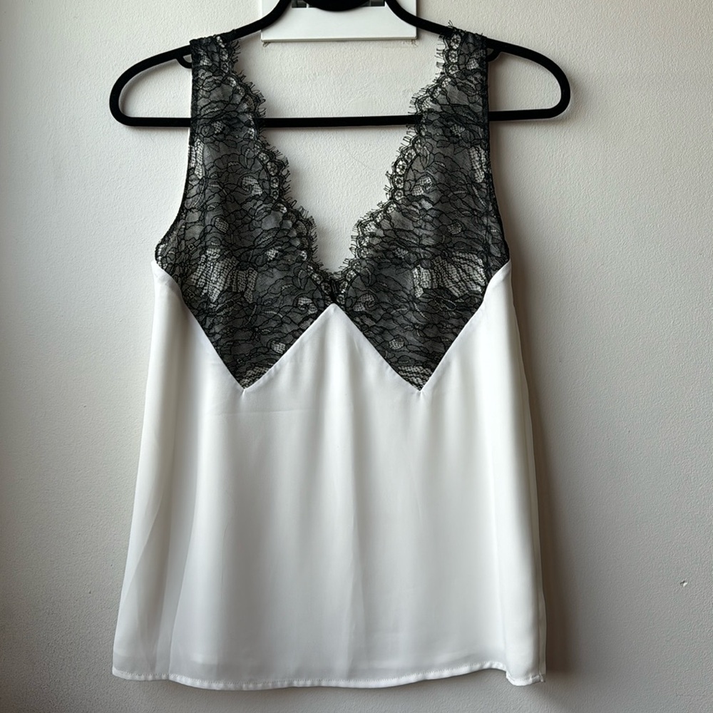 Babaton Black Lace V Neck Blouse